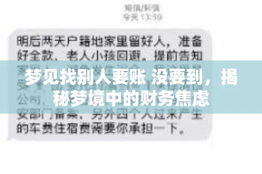 梦见找别人要账 没要到，揭秘梦境中的财务焦虑