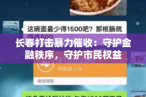 长春打击暴力催收：守护金融秩序，守护市民权益