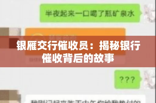 银雁交行催收员：揭秘银行催收背后的故事