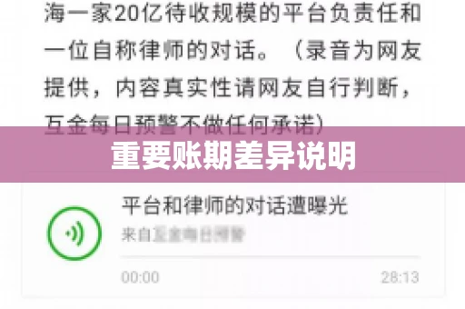 重要账期差异说明