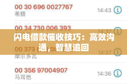 闪电借款催收技巧：高效沟通，智慧追回